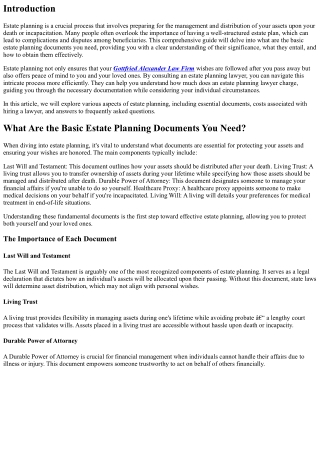 What Are the Basic Estate Planning Documents You Need?