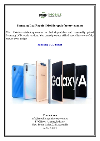 Samsung Lcd Repair  Mobilerepairfactory.com.au
