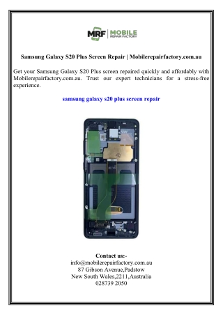 Samsung Galaxy S20 Plus Screen Repair  Mobilerepairfactory.com.au