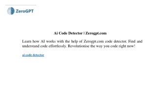 Ai Code Detector Zerogpt.com