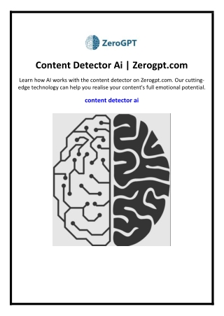 Content Detector Ai | Zerogpt.com