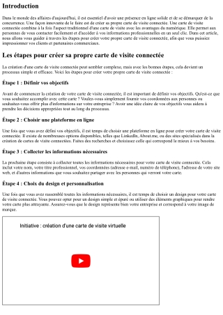 Les étapes pour créer sa propre carte de visite connectée