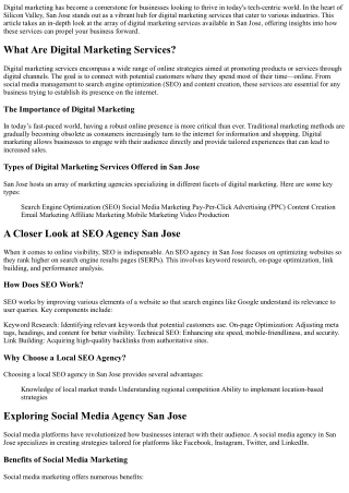 A Closer Look at Digital Marketing Services in San Jose