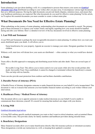 What Documents Do You Need for Effective Estate Planning?