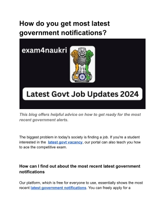 How do you get most latest government notifications