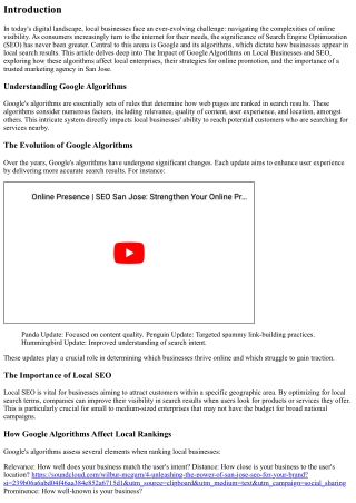 The Impact of Google Algorithms on Local Businesses and SEO