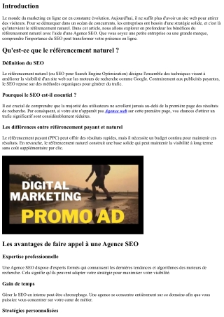 Les bénéfices du référencement naturel avec l'aide d'une Agence SEO