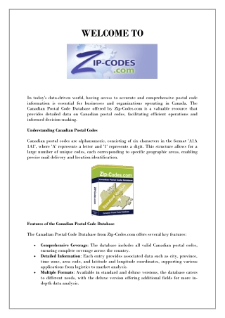 Latest Canada Postal Code Database in CSV