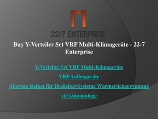 Buy Y-Verteiler Set VRF Multi-Klimageräte - 22-7 Enterprise