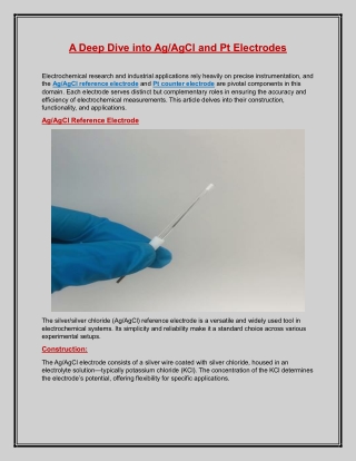 A Deep Dive into AgAgCl and Pt Electrodes