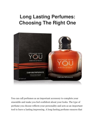 Emirates Fragrance: The Essence of Long-Lasting Perfumes