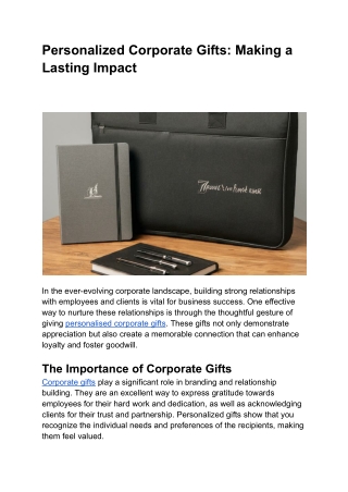 Personalized Corporate Gifts_ Making a Lasting Impact