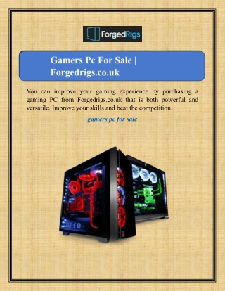 Gamers Pc For Sale | Forgedrigs.co.uk