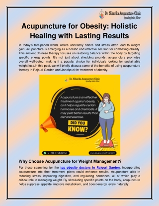 Top obesity doctors in Rajouri Garden