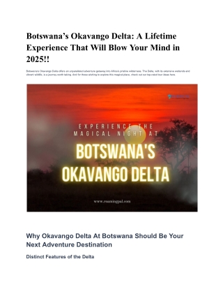 Botswana's Okavango Delta