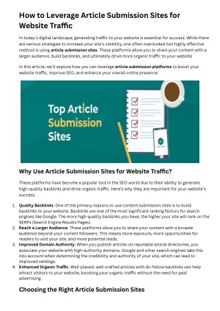 Article submission sites