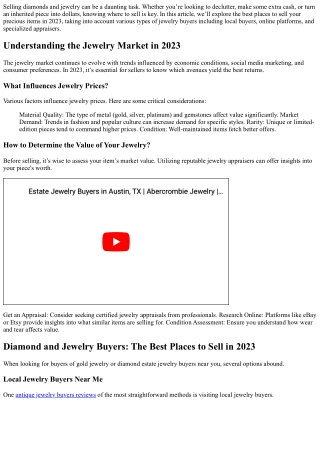 Diamond and Jewelry Buyers: The Best Places to Sell in 2023