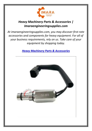 Heavy Machinery Parts & Accessories | Imaraengineeringsupplies.com