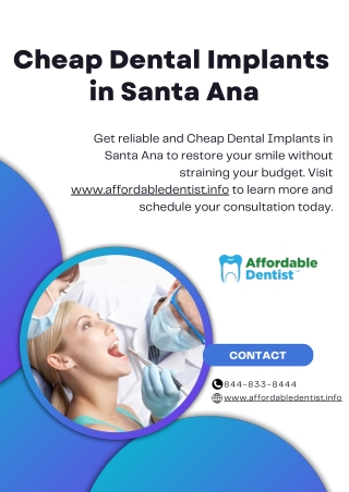 Cheap Dental Implants in Santa Ana - www.affordabledentist.info