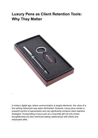 Luxury Pens as Client Retention Tools_ Why They Matter