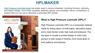 high pressure laminate sheet