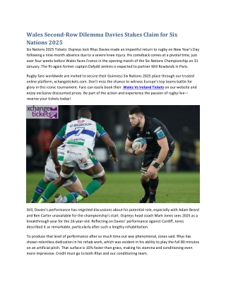 Wales Second-Row Dilemma Davies Stakes Claim for Six Nations 2025