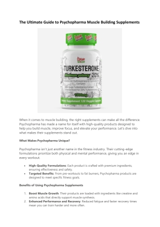 The Ultimate Guide to Psychopharma Muscle Building Supplements