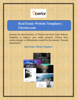 Real Estate Website Templates | Ubertor.com