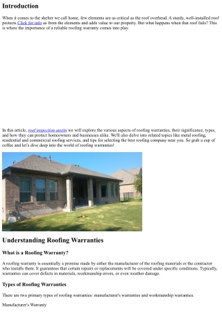 “The Importance of a Reliable Roofing Warranty”