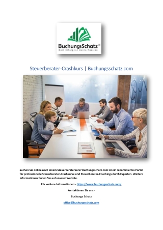 Steuerberater-Crashkurs | Buchungsschatz.com