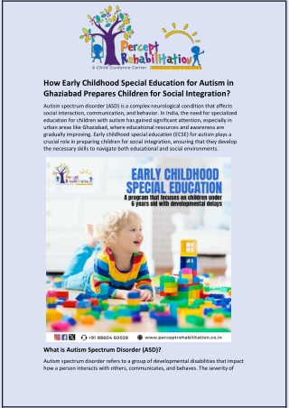 How Early Childhood Special Education for Autism in Ghaziabad Prepares Children for Social Integration