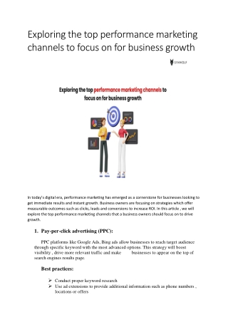 Exploring the top performance marketing channels to focus on for business growth