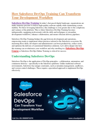 Salesforce DevOps Online Training - Salesforce DevOps Course