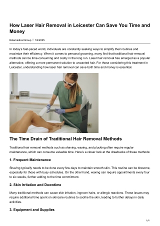 How Laser Hair Removal in Leicester Can Save You Time and Money