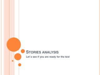 Stories analysis
