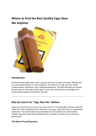 Where to Find the Best Quality Cigar Near Me Anytime