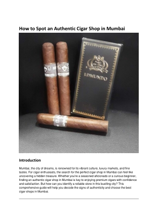 How to Spot an Authentic Cigar Shop in Mumbai
