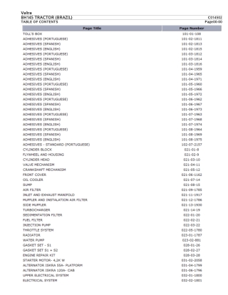Valtra BH145 TRACTOR (BRAZIL) Tractor Parts Catalogue Manual Instant Download (Part No. C014502)