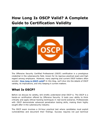How Long Is OSCP Valid