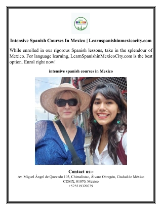 Intensive Spanish Courses In Mexico  Learnspanishinmexicocity.com