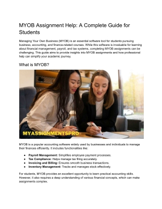 MYOB Assignment Help_ A Complete Guide for Students