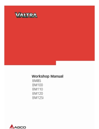 Valtra BM85 BM100 BM110 BM120 BM125i Tractor Service Repair Manual Instant Download