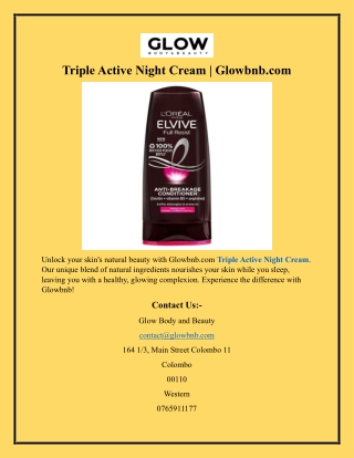 Triple Active Night Cream  Glowbnb.com