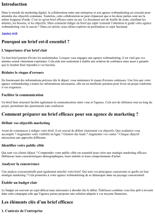Comment préparer un brief efficace pour son agence de marketing ?