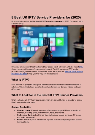 8 Best UK IPTV Service Providers for (2025)
