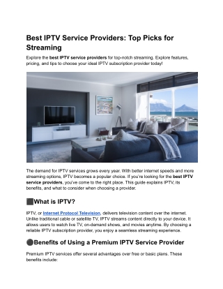 Best IPTV Service Providers_ Top Picks for Streaming