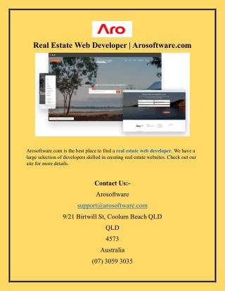 Real Estate Web Developer  Arosoftware.com