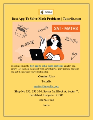 Best App To Solve Math Problems  Tutorlix.com