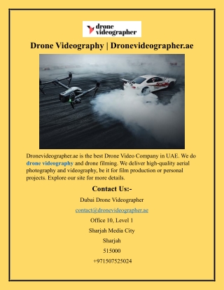 Drone Videography  Dronevideographer.ae