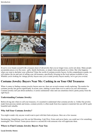 Costume Jewelry Buyers Near Me: Cashing in on Your Old Treasures